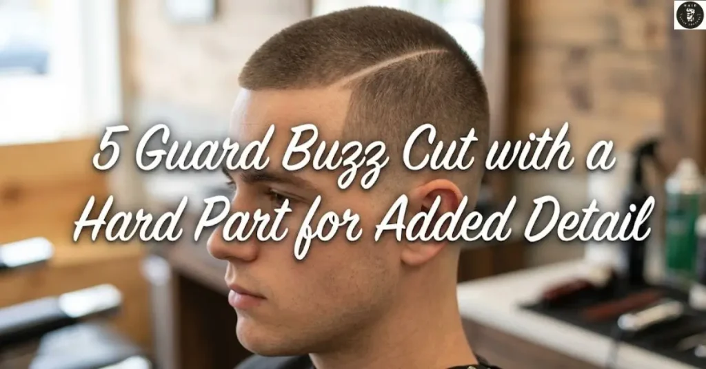 5-guard-buzz-cut-with-a-hard-part-for-added-detail 5 Guard Buzz Cut with a Hard Part for Added Detail