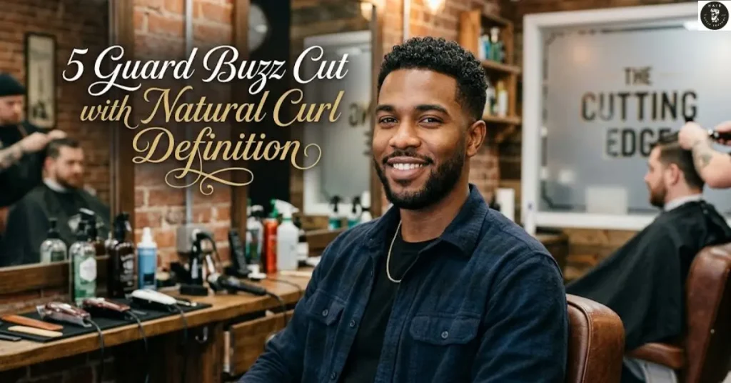 5-guard-buzz-cut-with-natural-curl-definition 5 Guard Buzz Cut with Natural Curl Definition