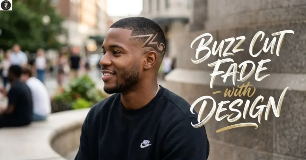 Buzz Cut Fade with Design