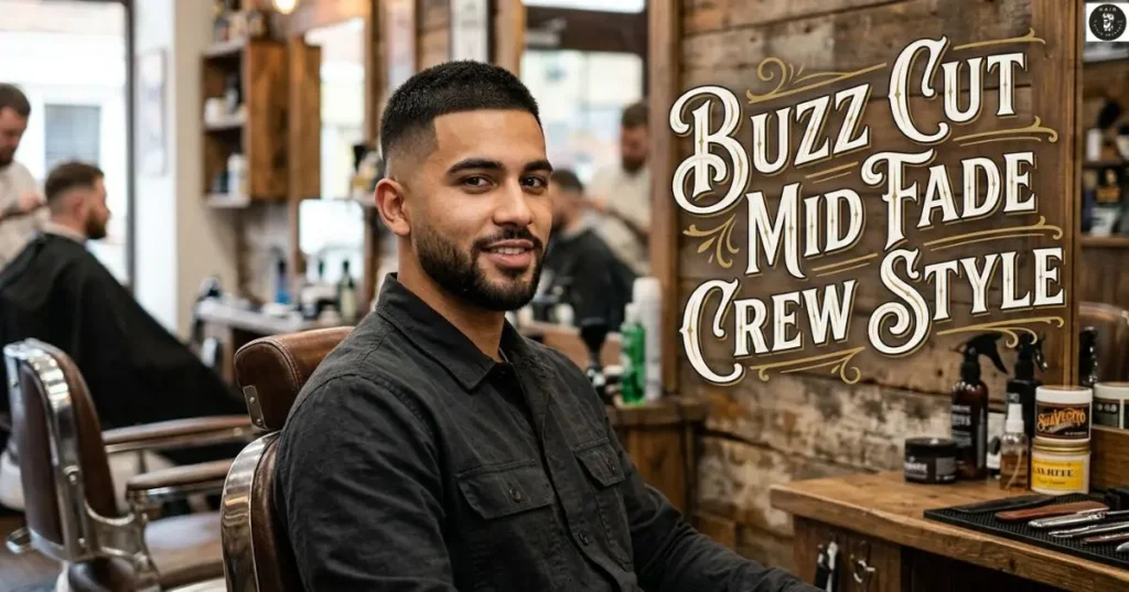 Buzz Cut Mid Fade Crew Style