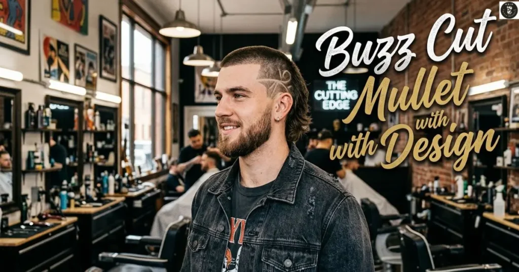 Buzz Cut Mullet with Design