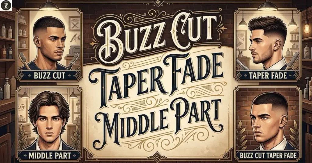 buzz-cut-taper-fade-middle-part Buzz Cut Taper Fade Middle Part