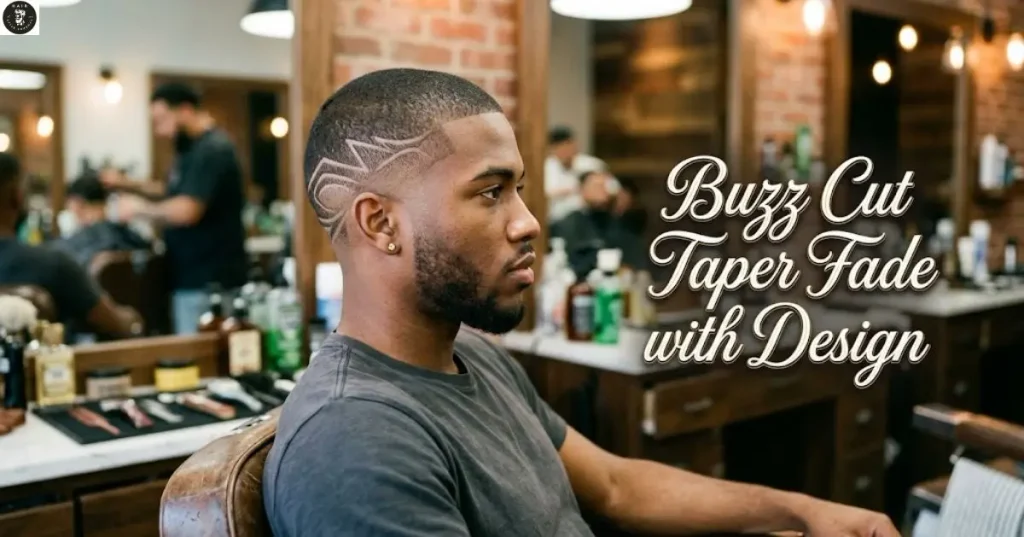 buzz-cut-taper-fade-with-design Buzz Cut Taper Fade with Design