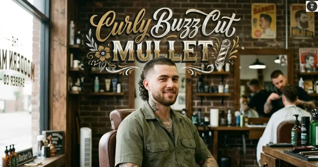 Curly Buzz Cut Mullet