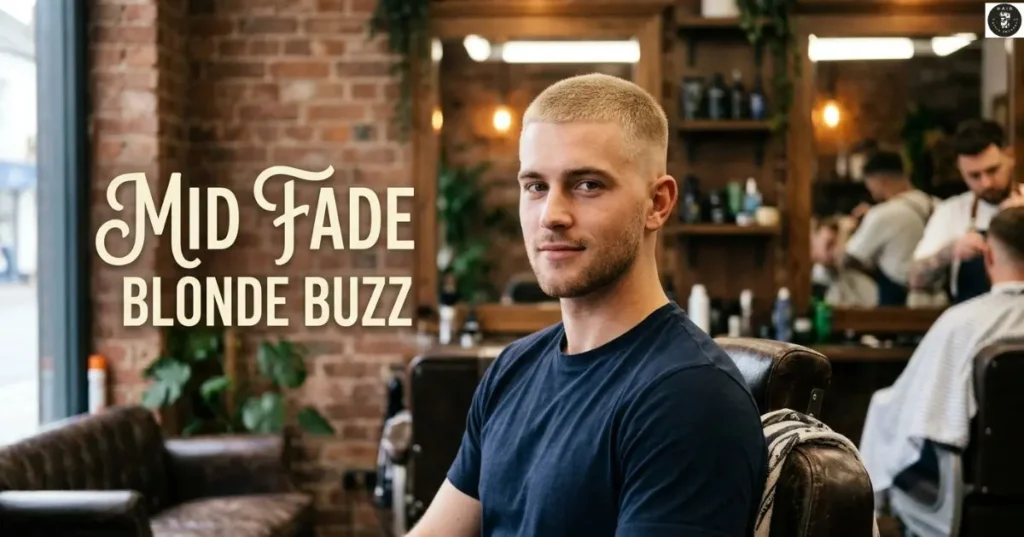 Mid Fade Blonde Buzz