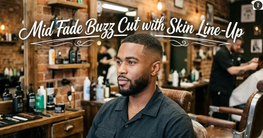 Mid Fade Buzz Cut with Skin Line-Up