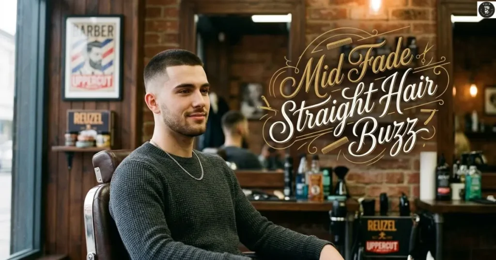 Mid Fade Straight Hair Buzz