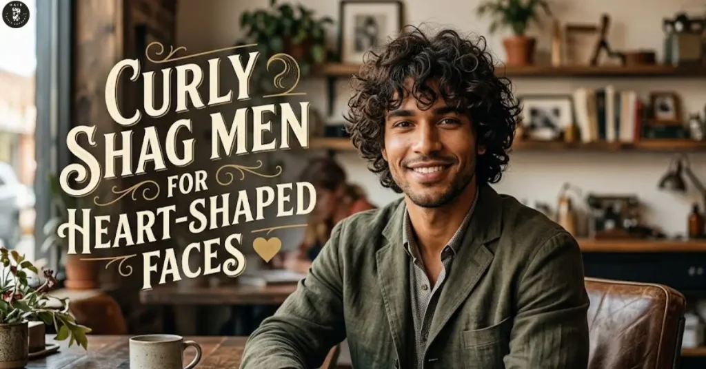 Curly Shag Men for Heart-Shaped Faces