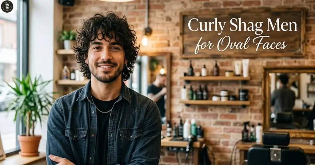 Curly Shag Men for Oval Faces