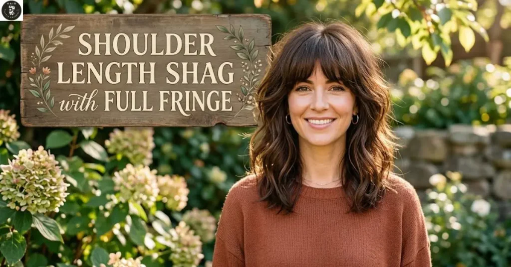 shoulder-length-shag-with-full-fringe Shoulder Length Shag with Full Fringe
