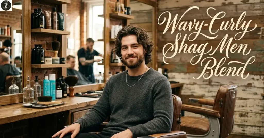 Wavy-Curly Shag Men Blend