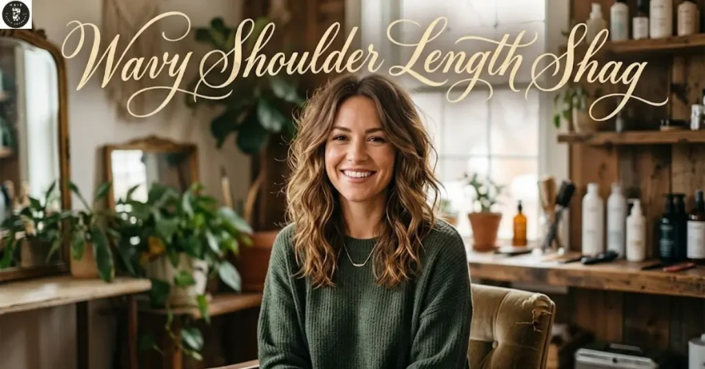 wavy-shoulder-length-shag Wavy Shoulder Length Shag